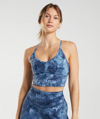 Staniki Sportowe Damskie Gymshark Elevate Longline Niebieskie | PL 2862LIS